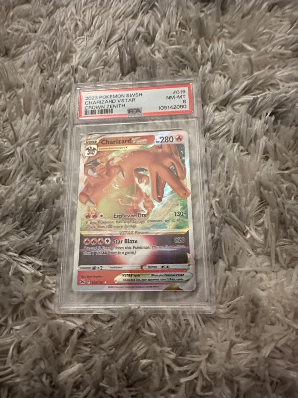 Pokemon Charizard VSTAR Rainbow Holo Card - Orange, Red, Gold
